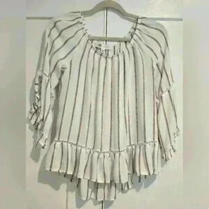 Fever Boho Flowy Pinstriped Shirt